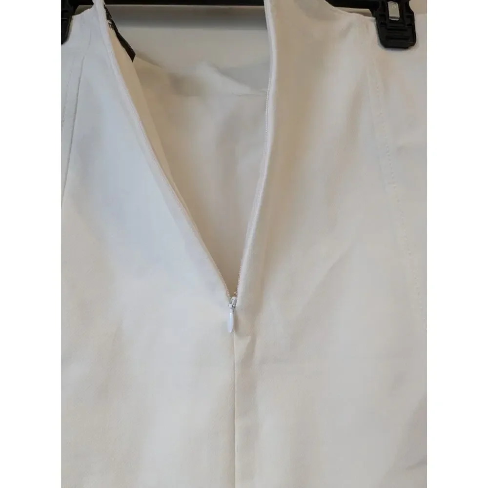 ANN TAYLOR Women's Mini Skirt Y2K Off White Corset Lace Up Front Size NWOT